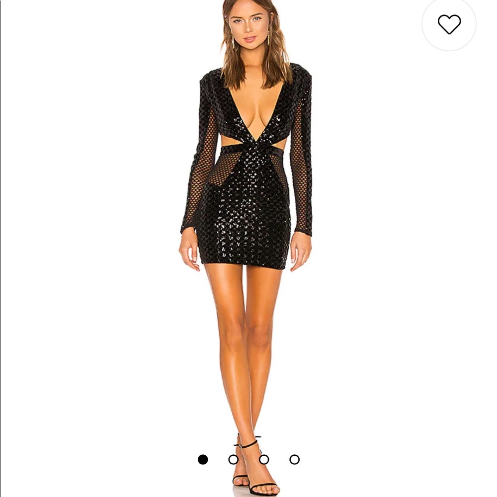 MICHAEL COSTELLO X REVOLVE Sequin Elise Black Mini Dress size Medium